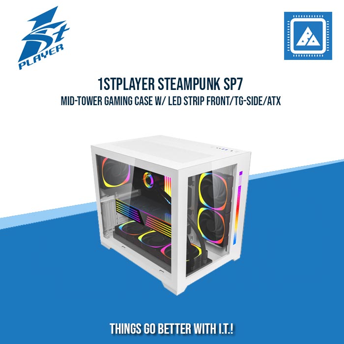 1STPLAYER STEAMPUNK SP7 MID-TOWER GAMING CASE W/ LED STRIP FRONT/TG-SIDE/ATX 1STPLAYER STEAMPUNK SP7 MID-TOWER GAMING CASE W/ LED STRIP FRONT/TG-SIDE/ATX